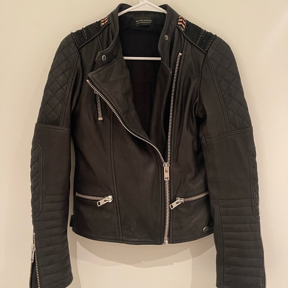 Gorgeously soft Maison Scotch Leather Moto Jacket, S